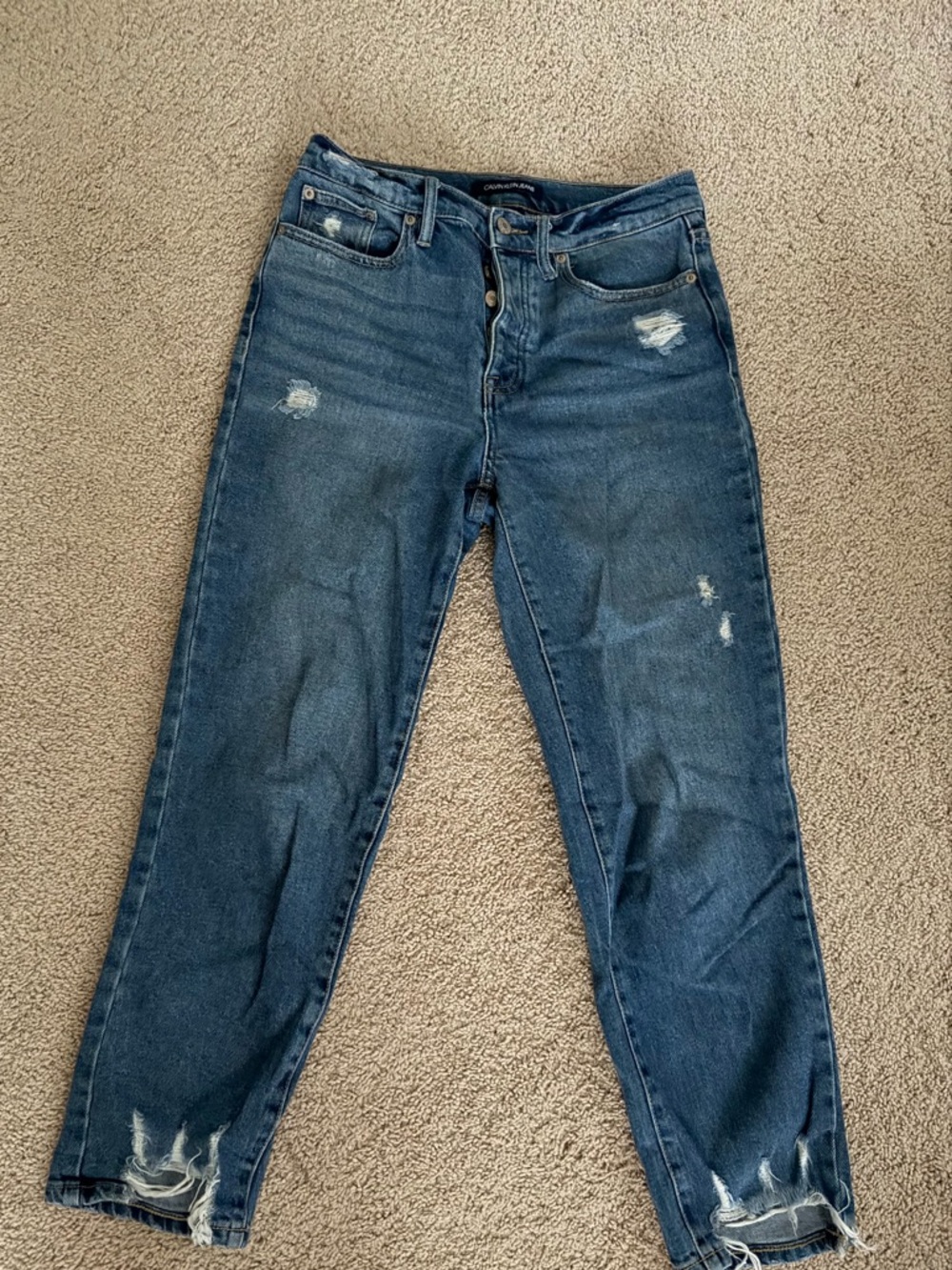 Calvin Klein Boyfriend style Dark Blue Distressed Women’s Jeans